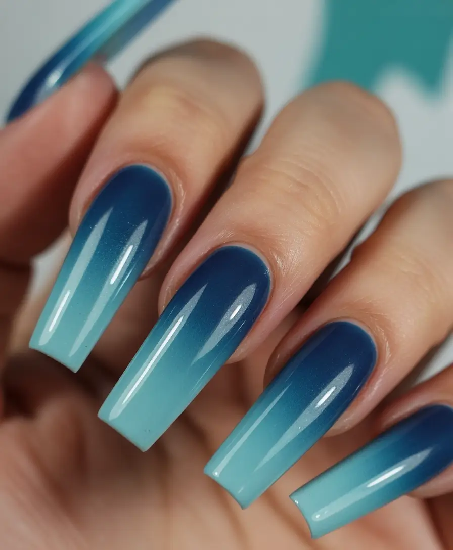 blue nails inspiration 2026 Blue Ombre