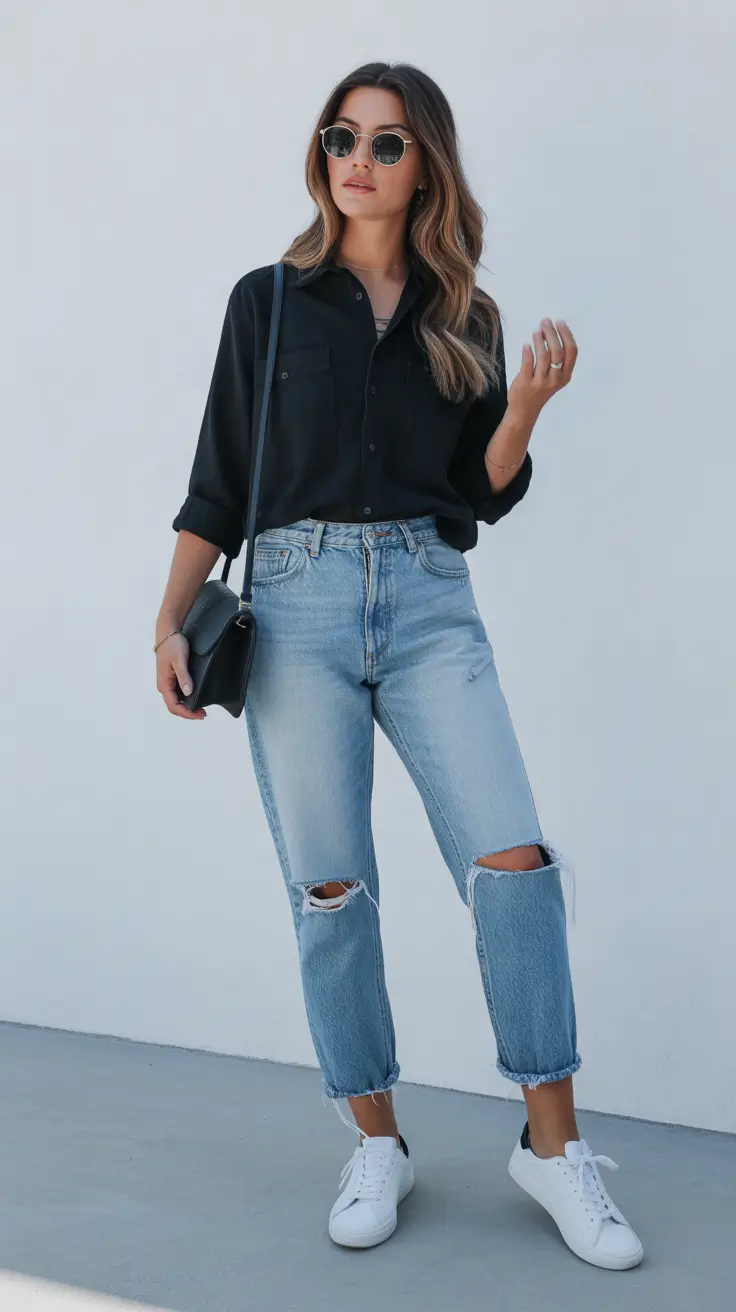 Effortless spring fashion outfits 2026 striped dress denim jacket