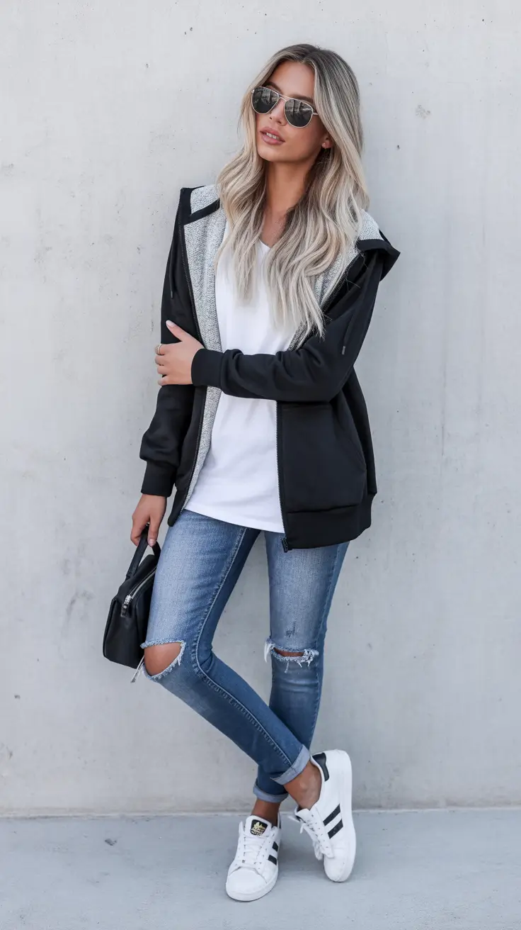 Essential sneakers spring outfit 2026 Adidas casual style