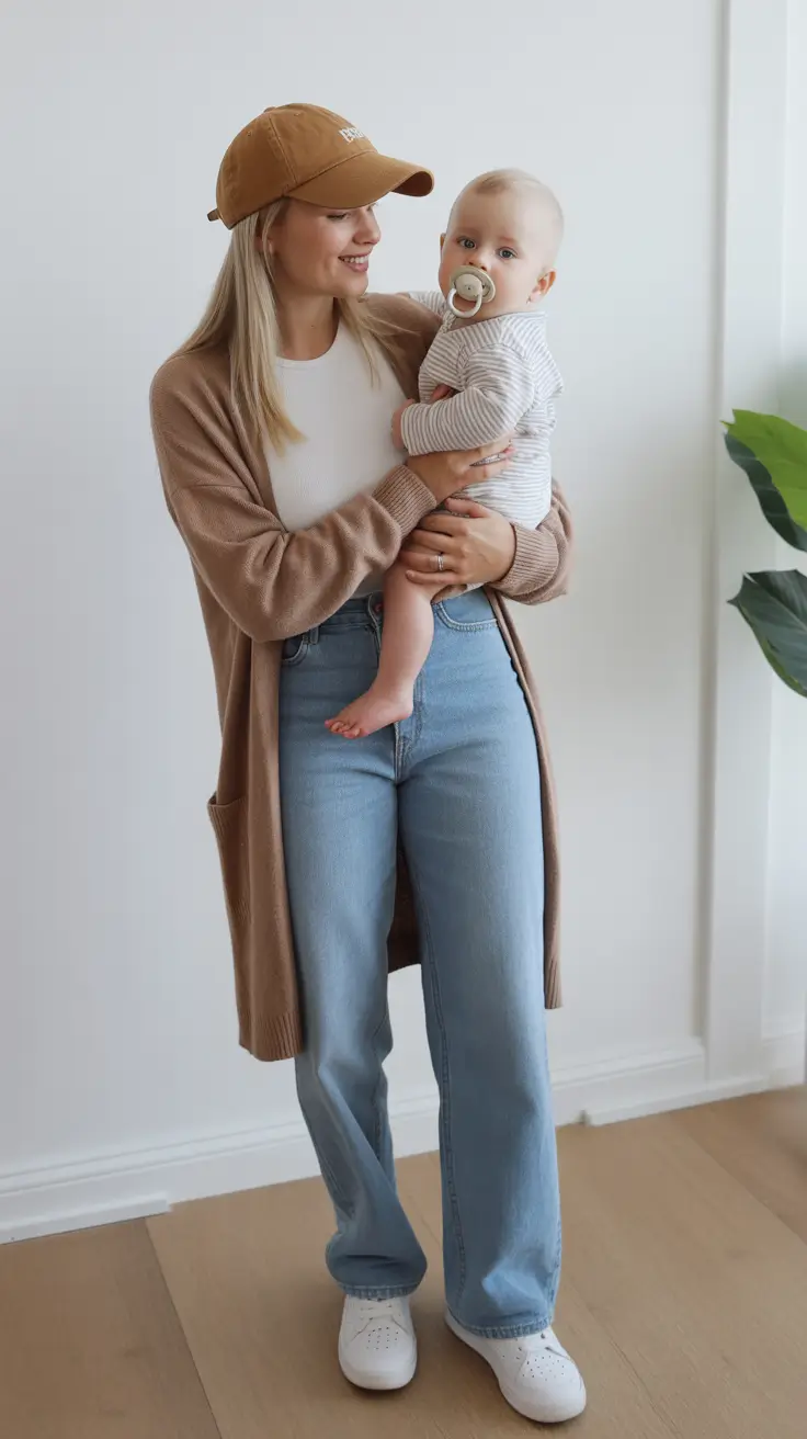 Essential spring mom outfits 2026 Neutral Layers for At Home and On the Go Comfort