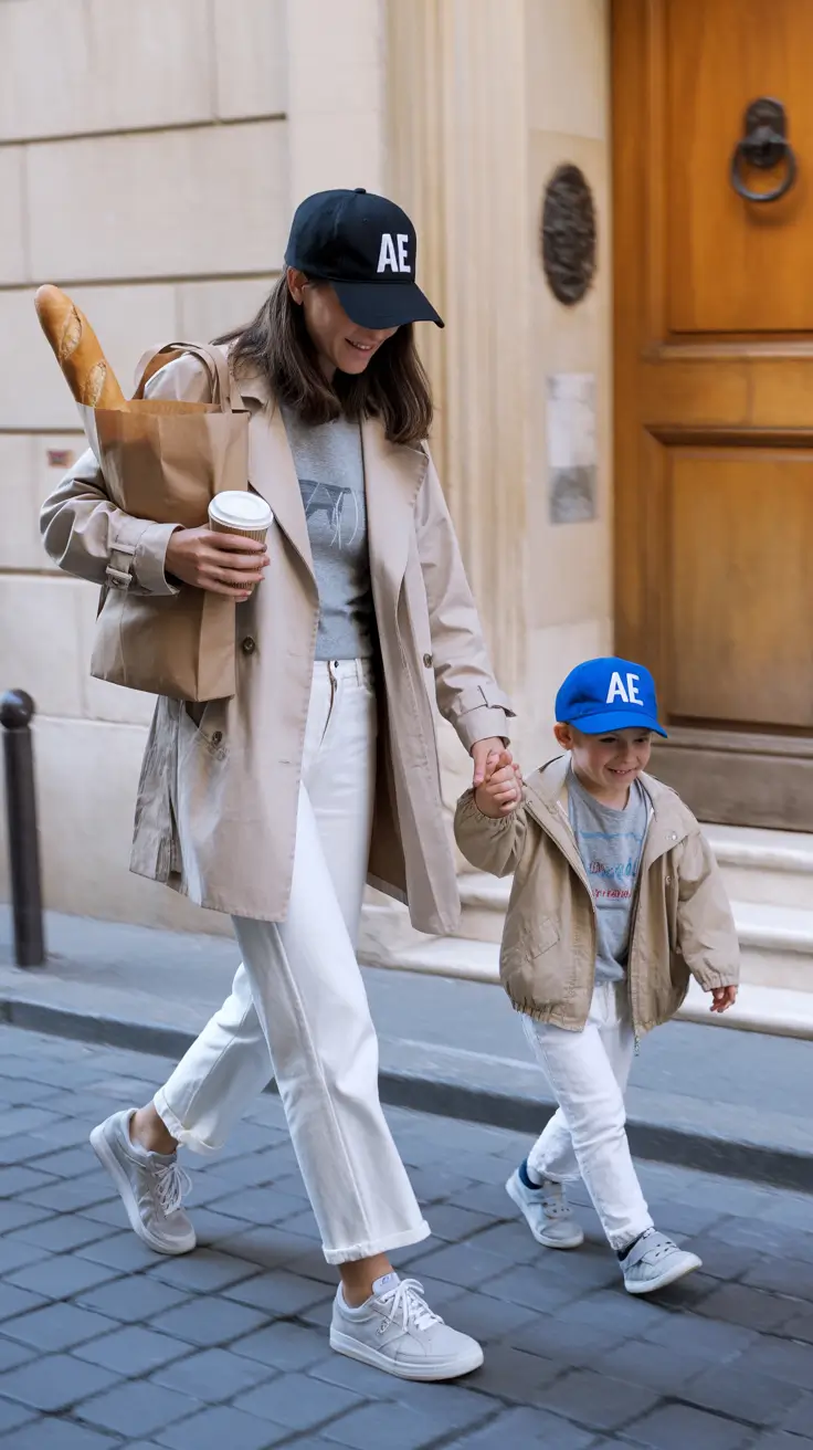 Essential spring mom outfits 2026 Trench Coats and White Denim for Rainy Spring Errands
