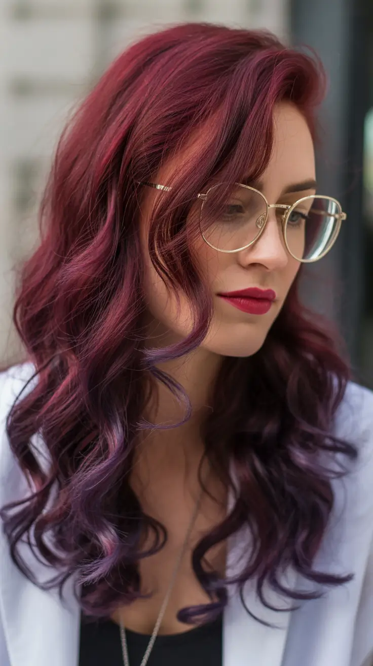February Hair Color Ideas 2026 Wine Brunette