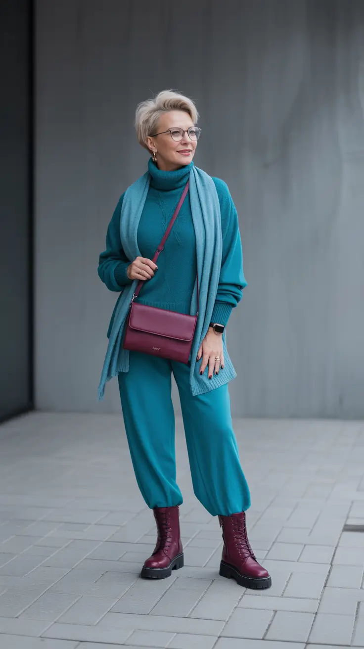Popular spring dressing over 50 2026 Teal Layered Outfit