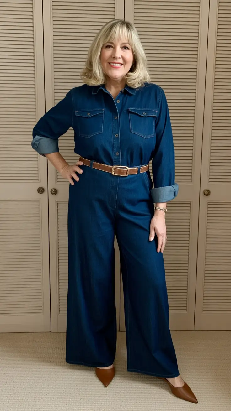 Popular spring dressing over 50 2026 Denim Jumpsuit