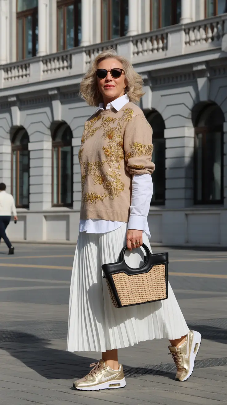 Popular spring dressing over 50 2026 Gold Accents Look