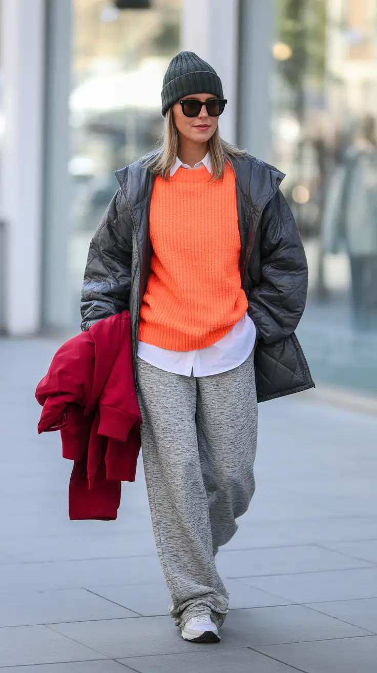 winter to spring outfits aesthetic Statement Texture with Clean Lines