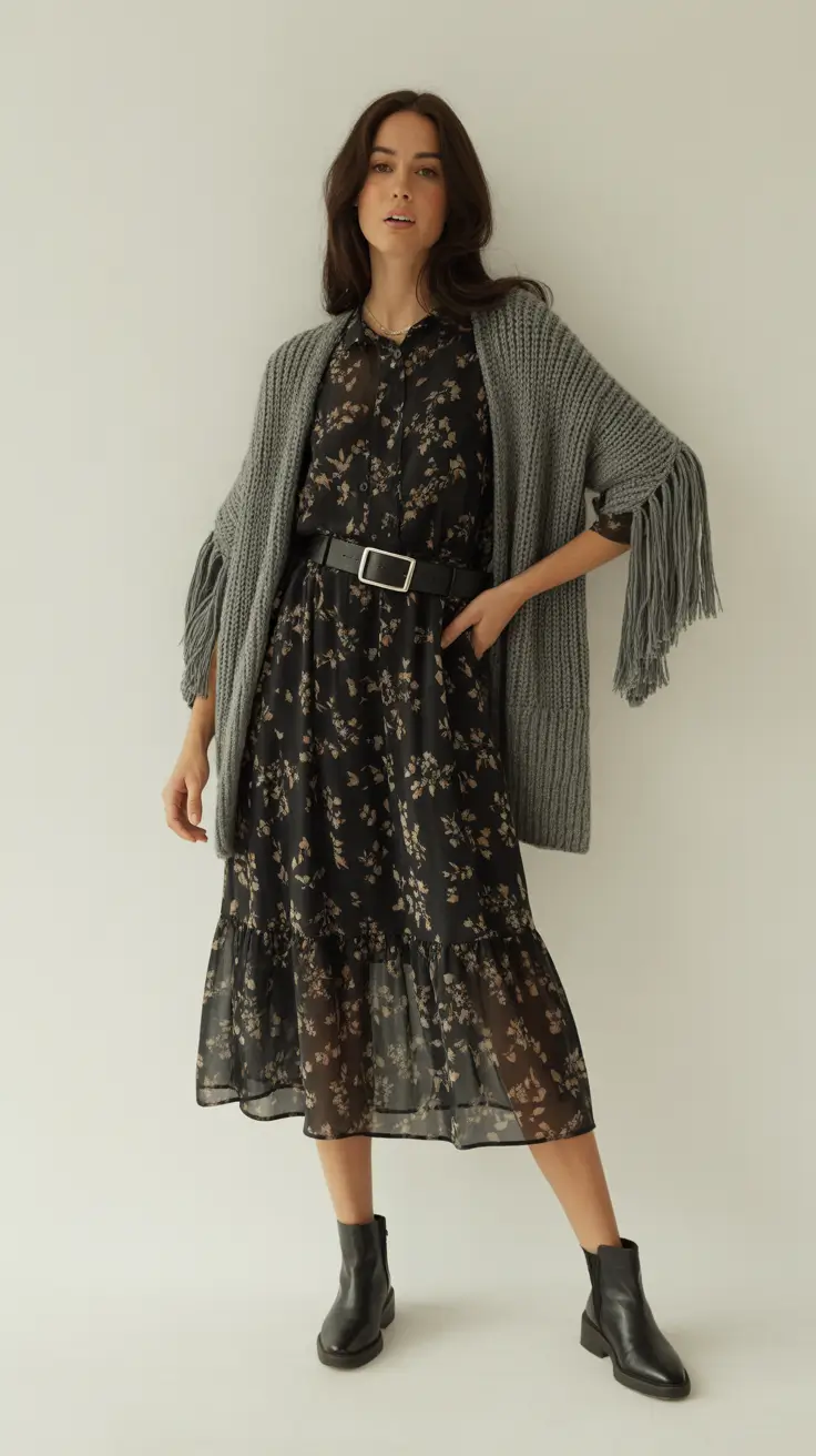 Top modest spring outfits 2026 Structured Florals With Urban Confidence