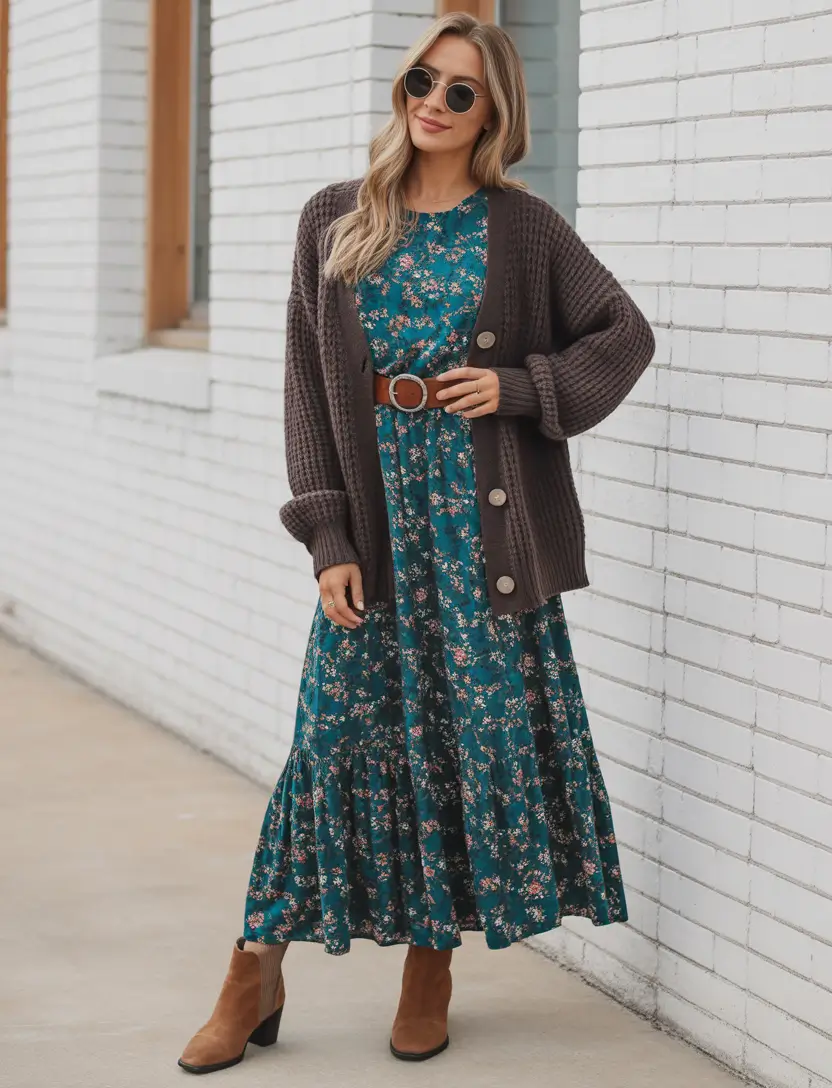 Top modest spring outfits 2026 Deep Tones Balanced With Spring Lightness