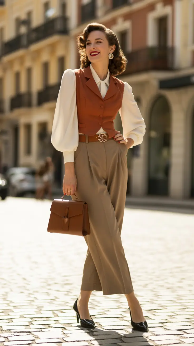 old money spring outfits aesthetic Vintage-Inspired Waistcoats with Feminine Structure