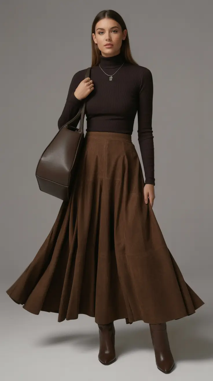 spring outfits trends women Chocolate Neutrals With Fluid Movement