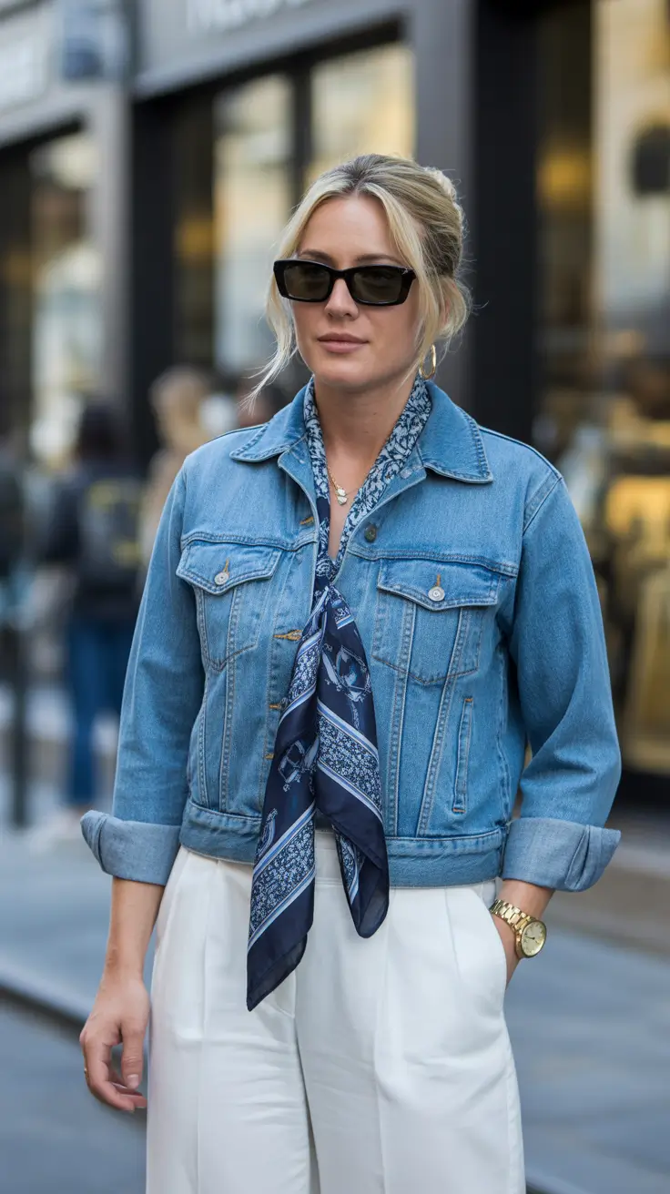 spring outfits trends women Classic Denim With City Confidence