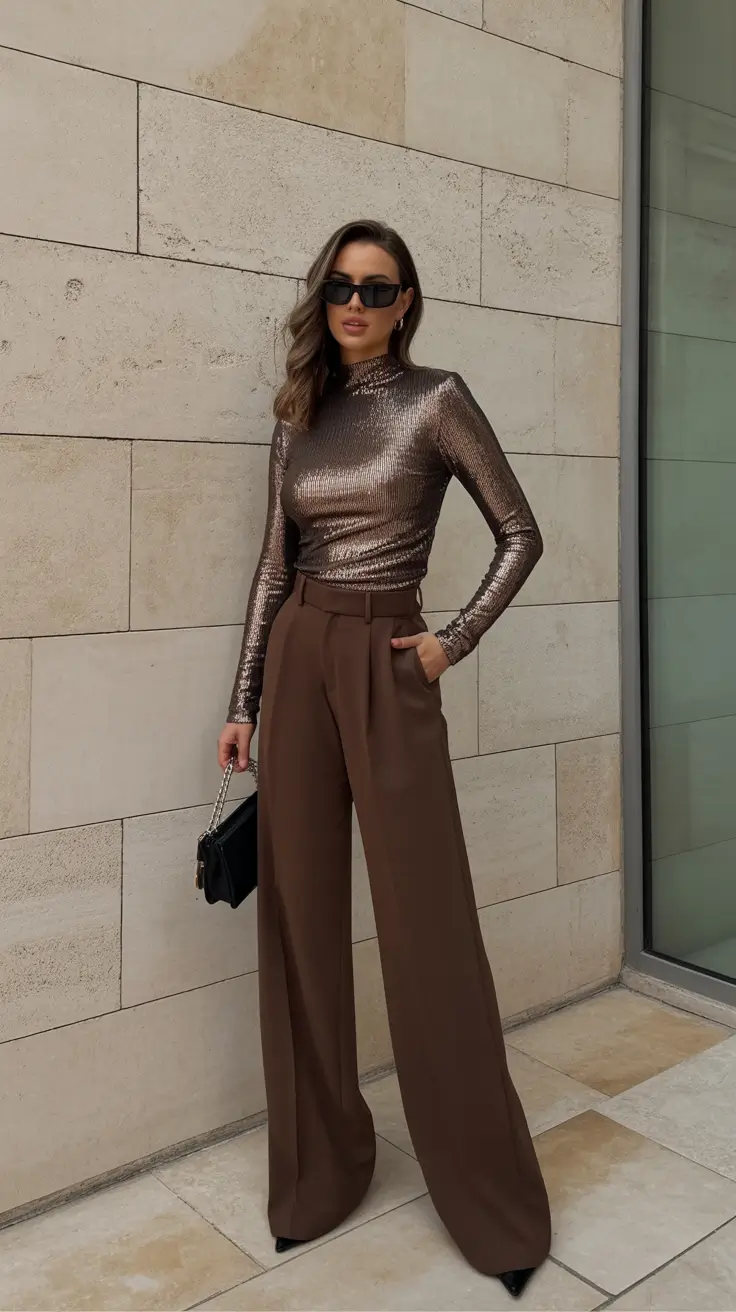 spring going out outfits night casual Metallic Shine for Night Casual Moments