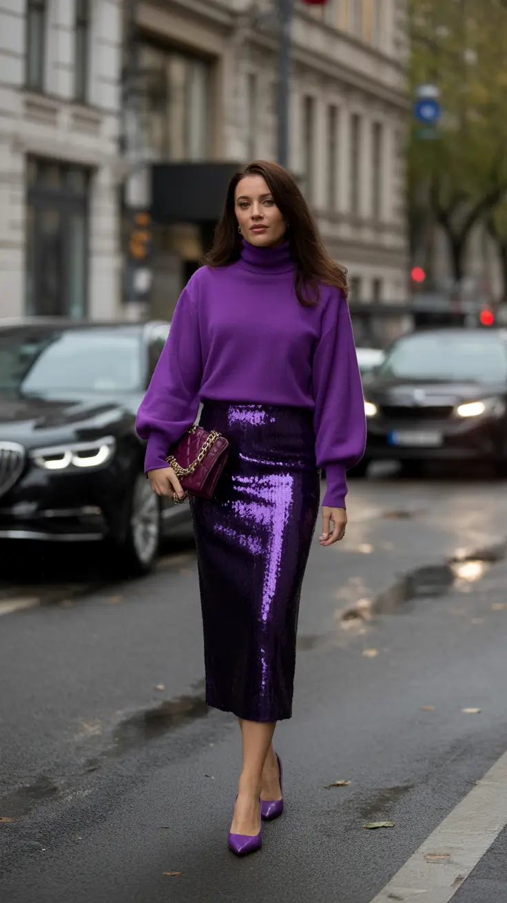 spring going out outfits night club Purple Confidence for City Nights