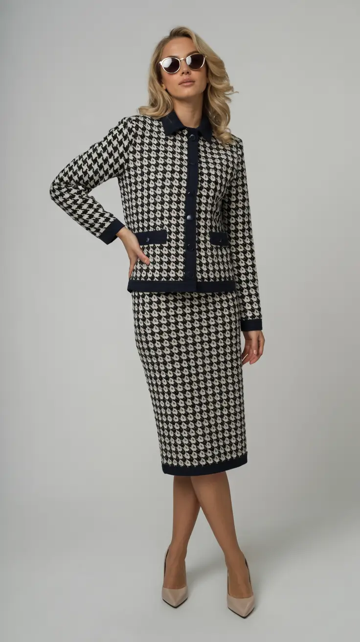 Trending spring office outfits 2026 Modern Tweed With Spring Energy