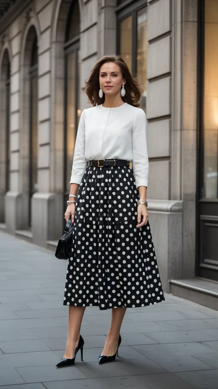 Trending spring outfits for women over 30 2026 Polished Ease With a Graphic Twist