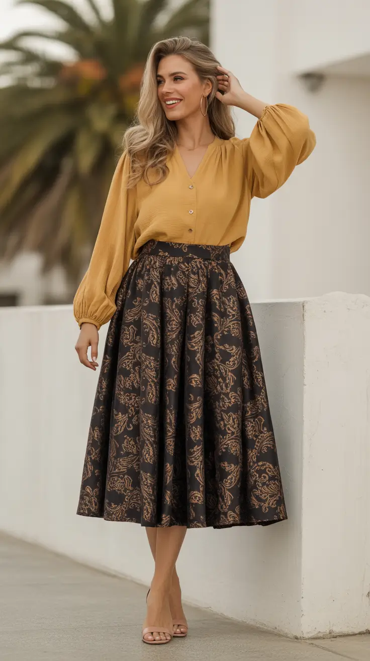Trending spring outfits for women over 30 2026 Warm Tones With Romantic Movement