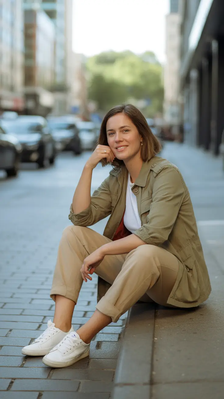 Trending spring outfits for women over 30 2026 Relaxed Utility With Everyday Charm