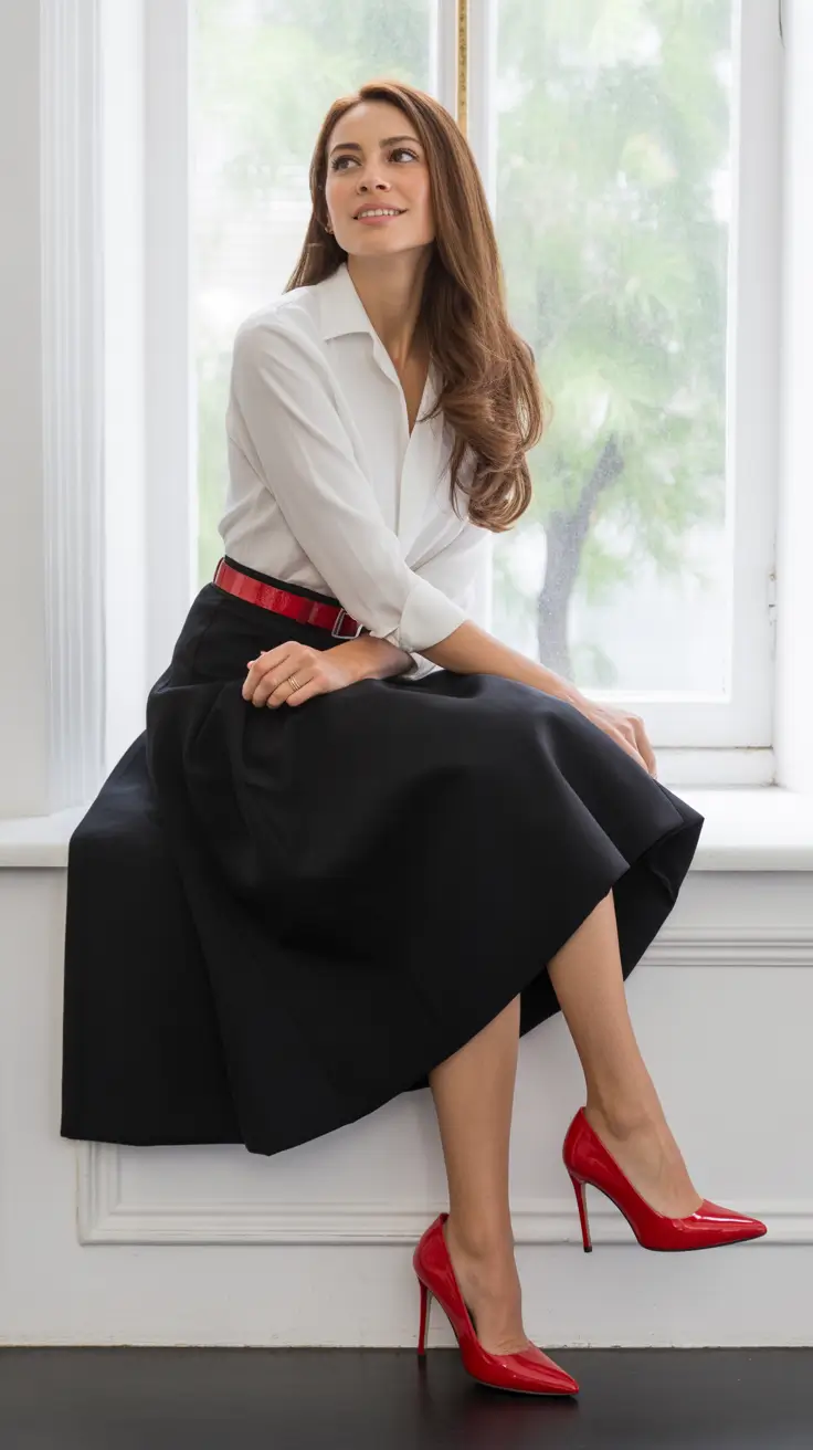 Trending spring outfits for women over 30 2026 Timeless Contrast With a Modern Edge