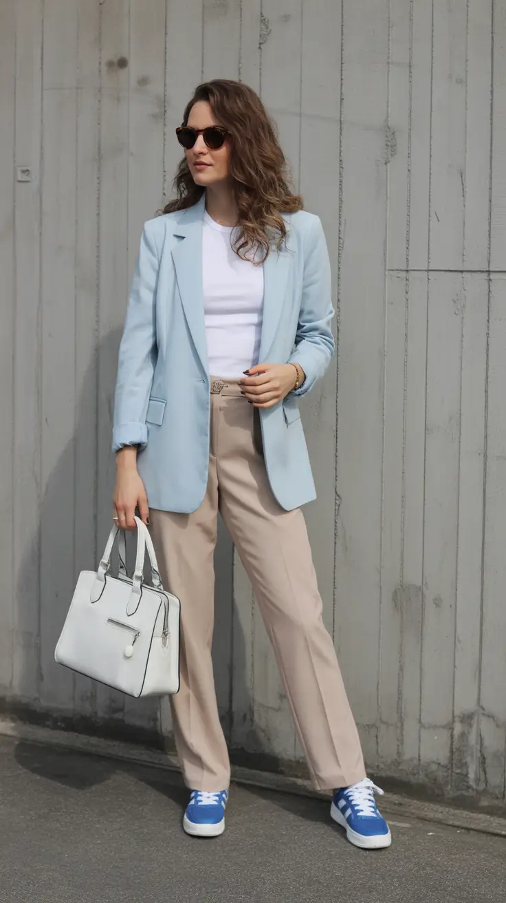 Trending spring outfits for women over 30 2026 Tailored Neutrals With a Casual Kick