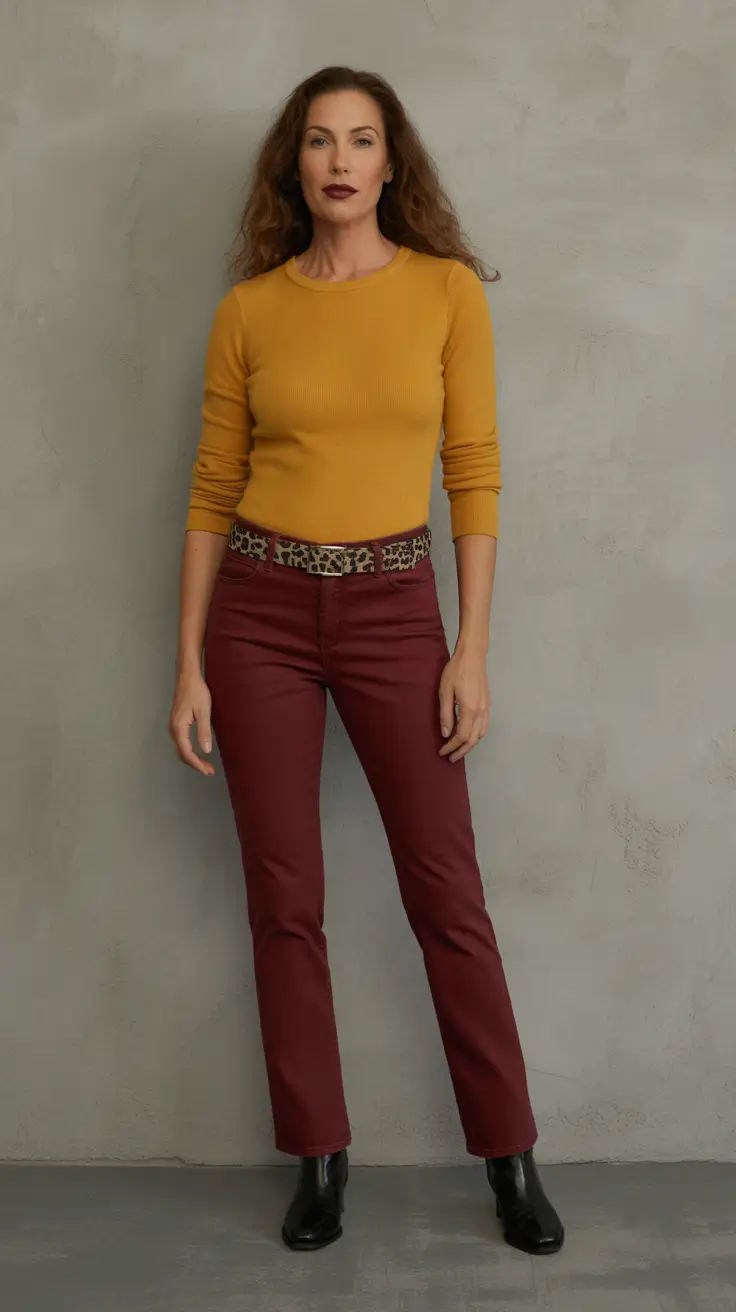 Trending spring outfits for women over 40 2026 Warm Color Contrast