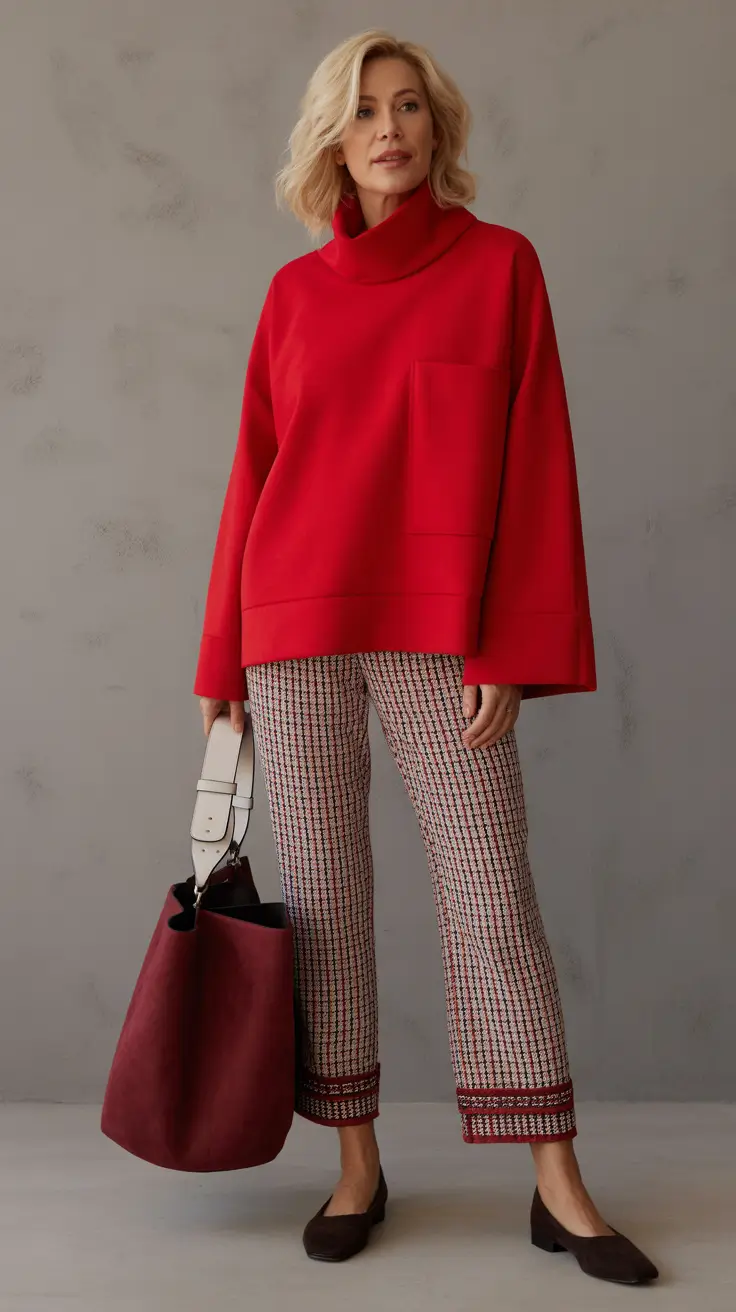 Trending spring outfits for women over 40 2026 Red Minimalism
