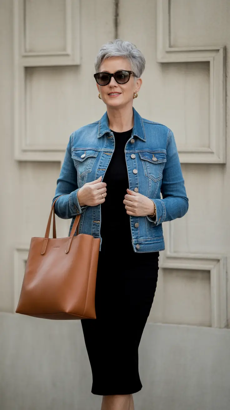 Trending spring outfits for women over 50 2026 Denim jacket look