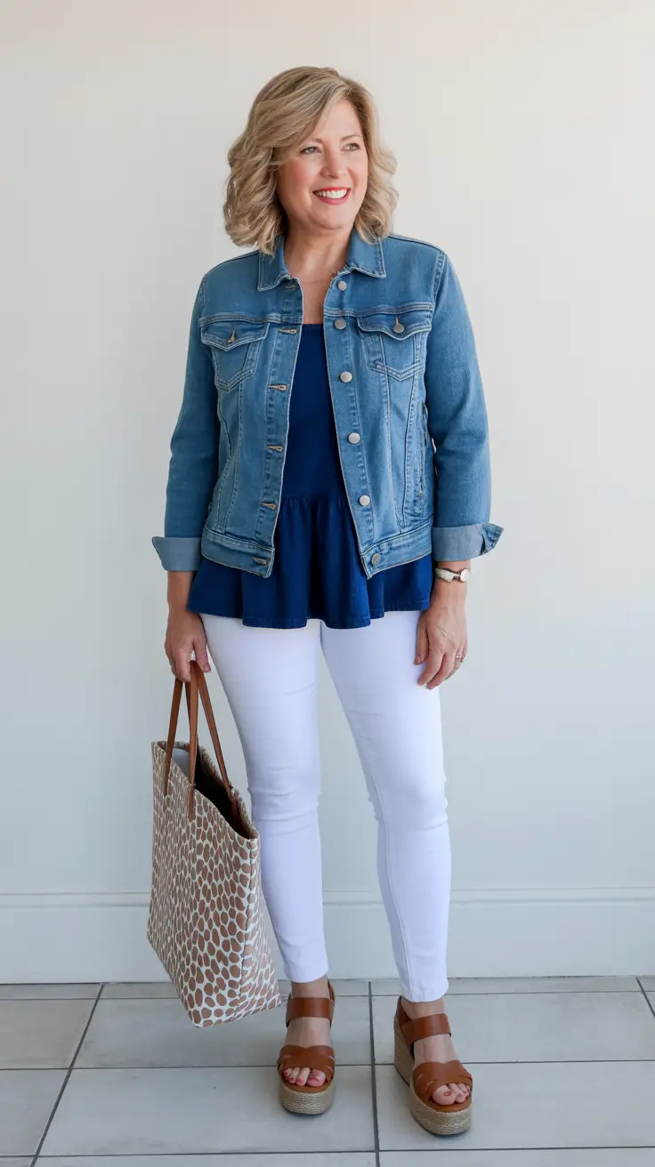 Trending spring outfits for women over 50 2026 Relaxed denim layers