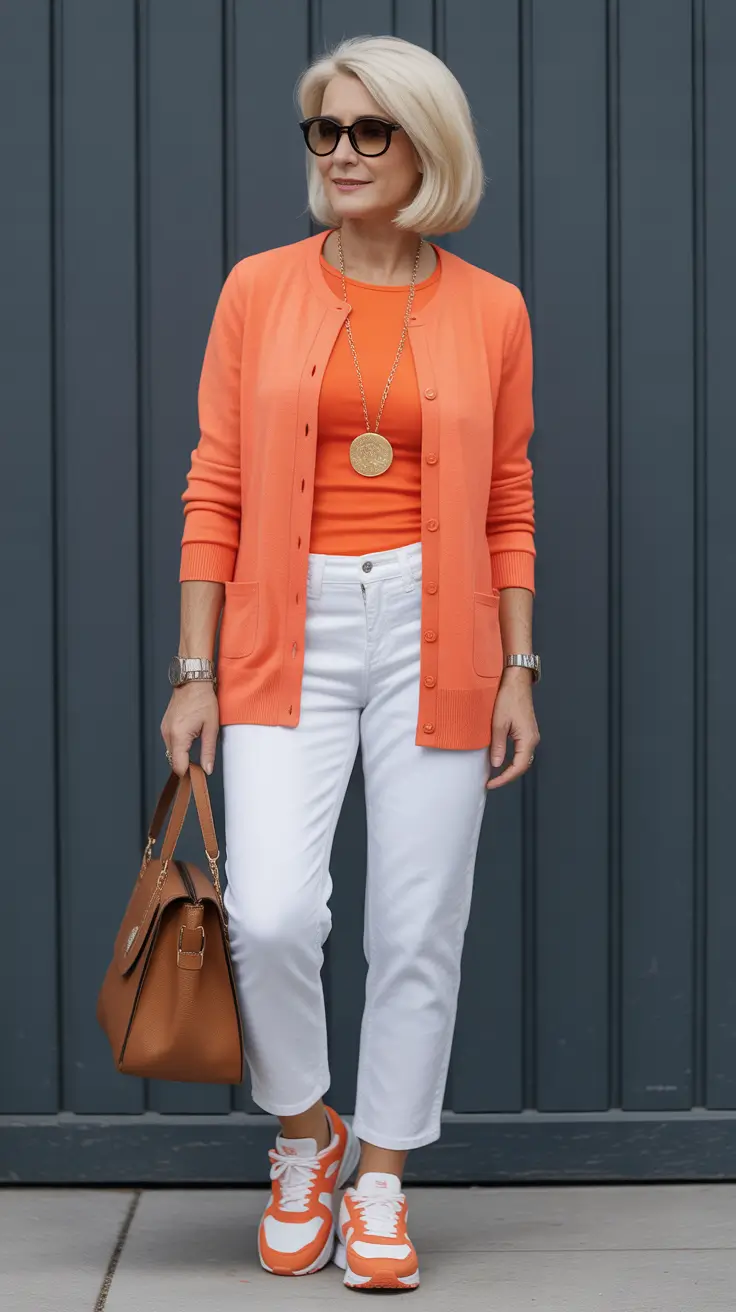 Trending spring outfits for women over 50 2026 Sporty chic outfit